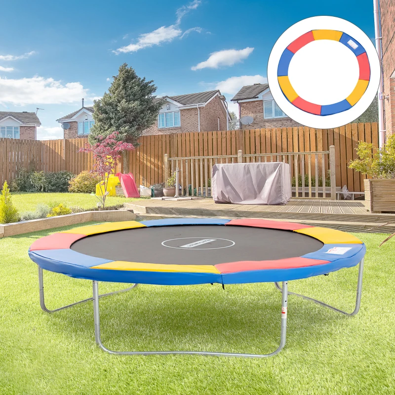 HOMCOM Cubierta de Protección Acolchada Borde de Seguridad para Trampolines Cama Elástica con Diámetro Ø305 cm Multicolor