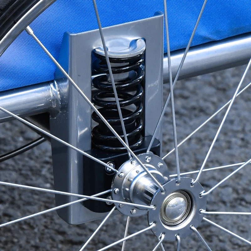 PawHut przyczepka dla psa przyczepa rowerowa jogger wózek dla psa przyczepa 2 w 1 niebieska