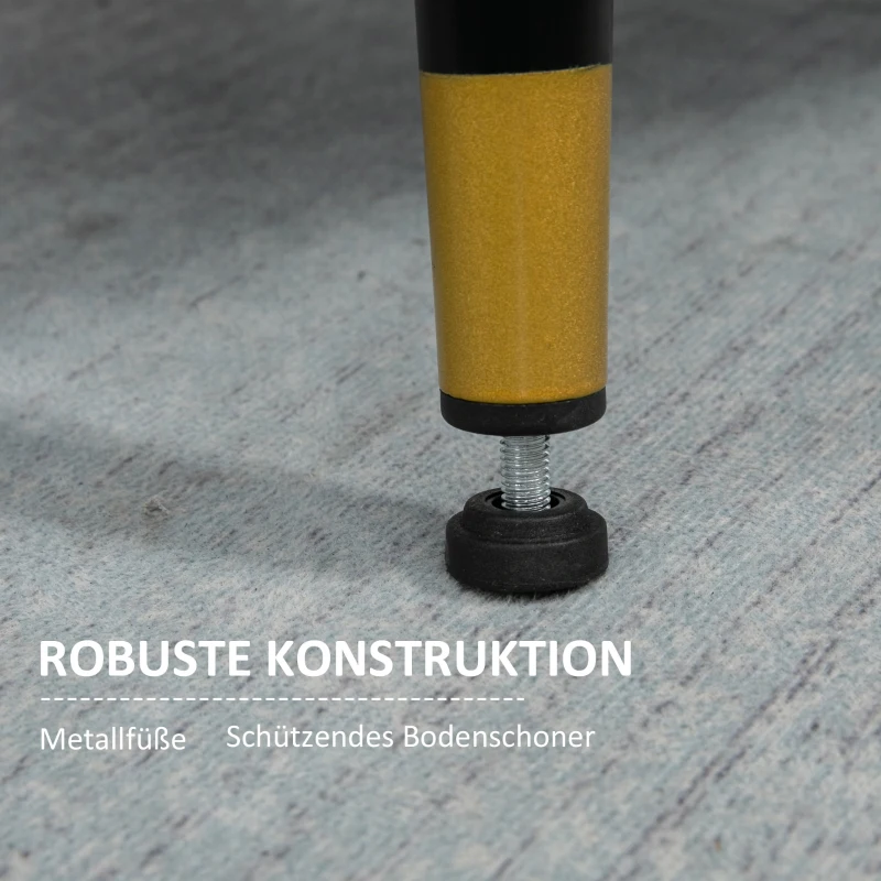 HOMCOM Accentstoel met knoopstiksels, gestoffeerde stoel, zwart + goud + grijs