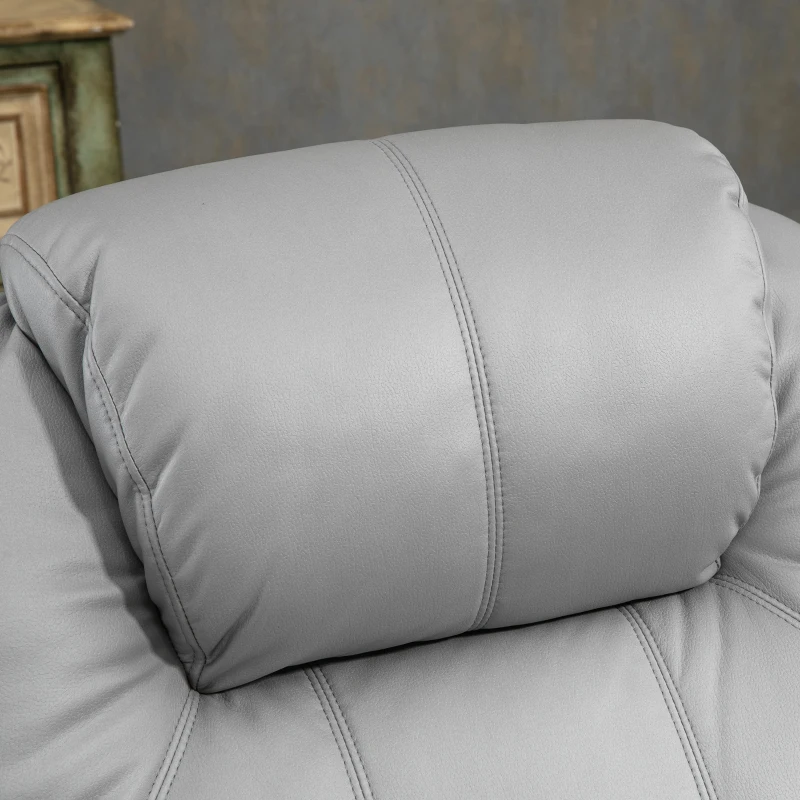 HOMCOM Massagestoel met voetensteun, 8 vibratiepunten, 5 modi, inclusief afstandsbediening, lichtgrijs.