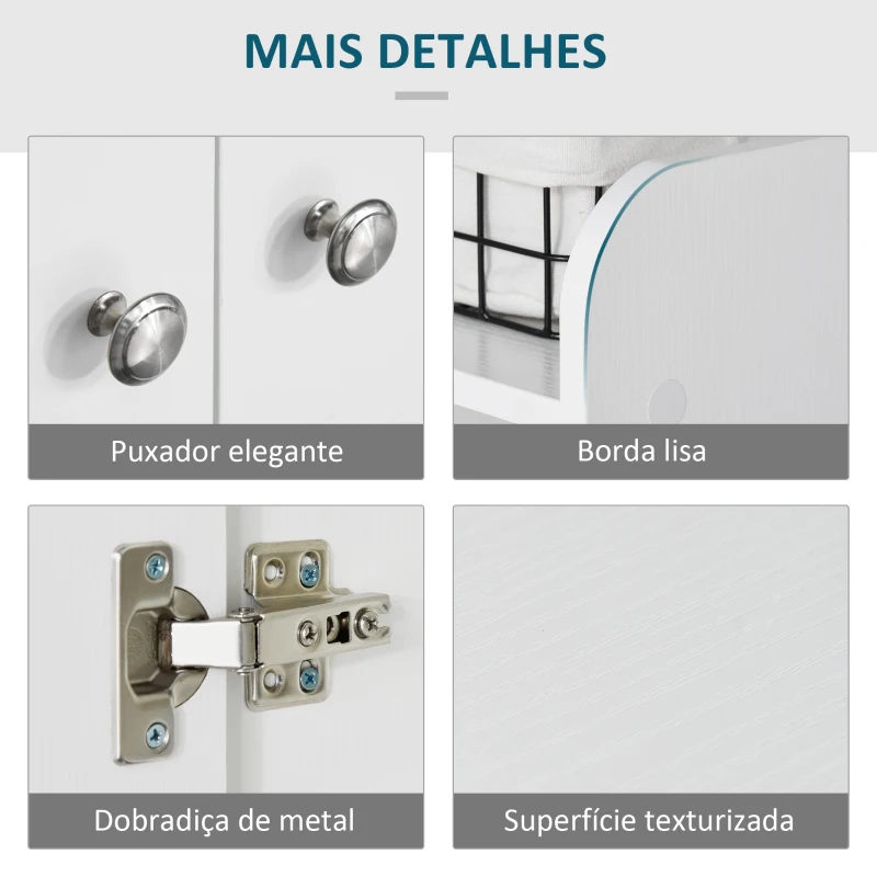 HOMCOM Sapateira Armário Multiuso com 2 Portas Prateleiras Interiores e 4 Prateleiras Exteriores com Altura Ajustável 83x30x90 cm Branco