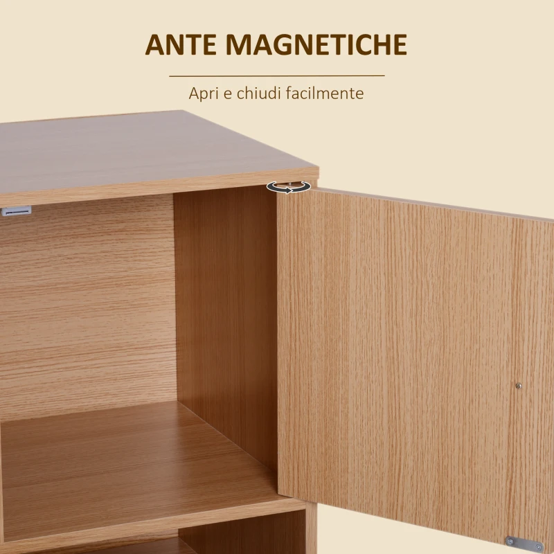 HOMCOM Mobile Libreria Scaffale 6 Cubi da Ingresso Ufficio Salotto 110x40x78cm Legno