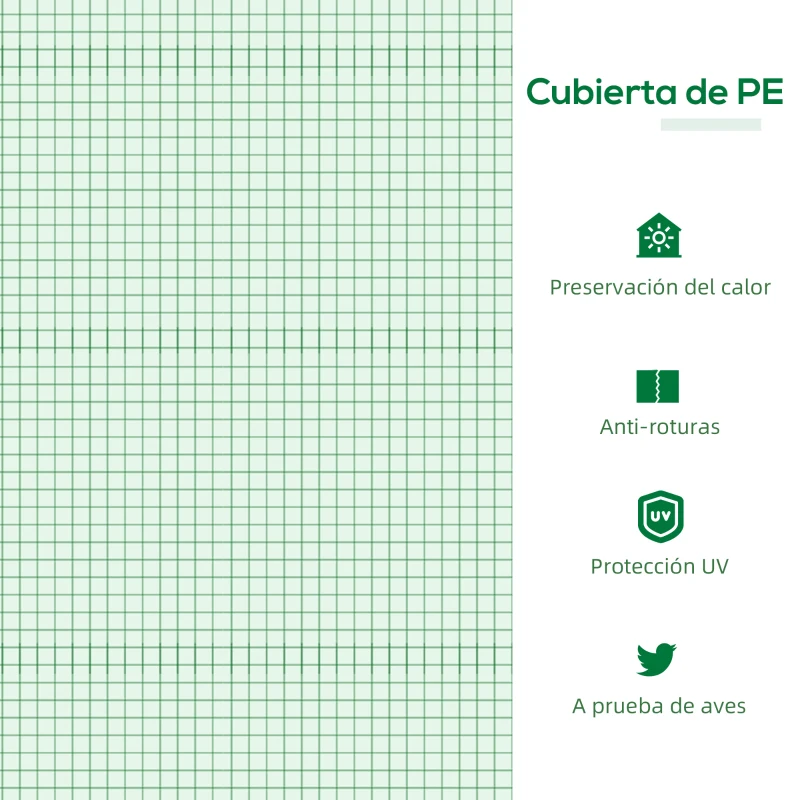 Outsunny Invernadero de Exterior 120x60x60 cm Invernadero de Jardín con 2 Ventanas Enrollables Cubierta de PE 140g/㎡ y Marco de Acero Impermeable Anti-UV para Cultivo de Plantas Verduras Verde