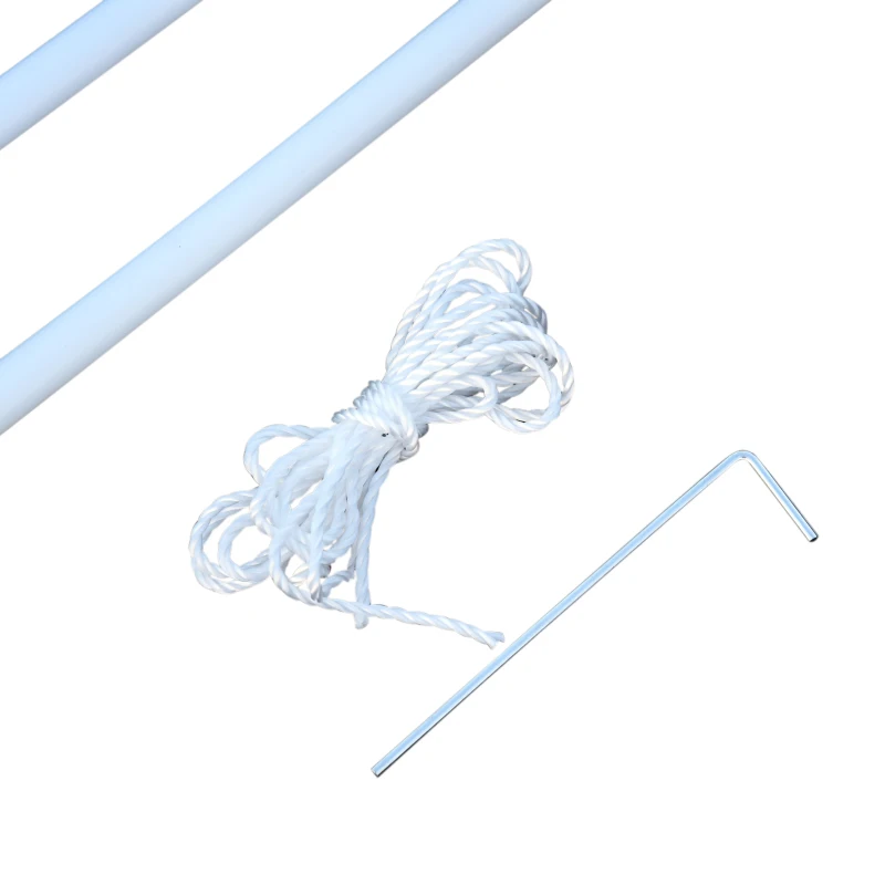 Outsunny Poste para Toldo Vela o Toldo de Refugio Mástil para Tienda de Campaña Fácil de Montar y Desmontar 2,5x300 cm Blanco