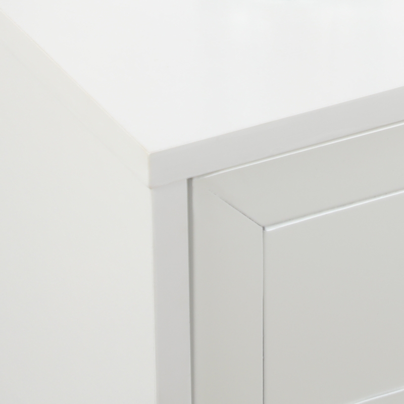 HOMCOM Rolling Storage Cabinet 3-Tier Mobile File Cabinet with Wheels & Metal Doors for Home Office, Living Room, White