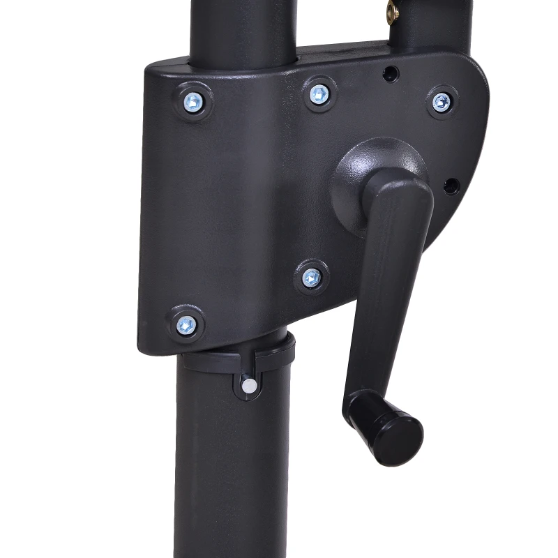 Outsunny Sombrilla Doble de 270x445x260 cm Parasol Grande Inclinable con Manivela para Abrir y Cerrar Fácil Color Gris