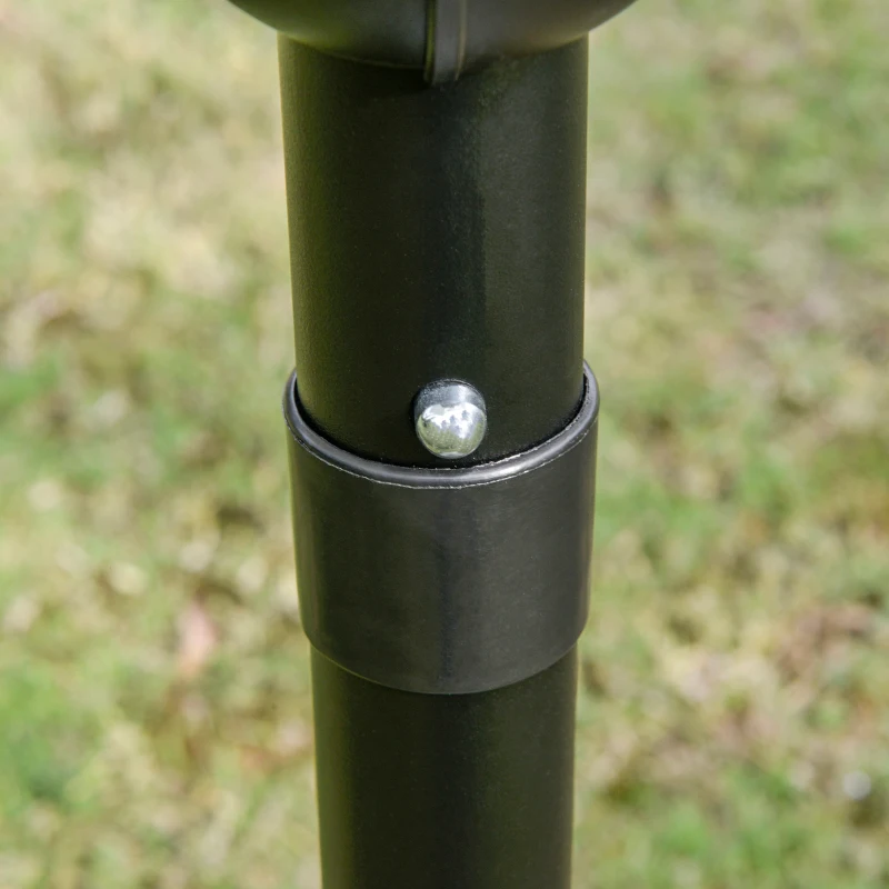 Outsunny Sombrilla de Aluminio 200x300x240 cm Parasol Rectangular de Jardín Inclinable con Manivela y Poste Desmontable para Terraza Piscina Patio Exterior Crema