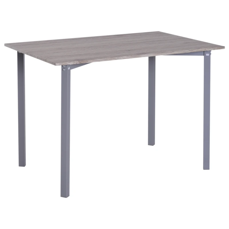 HOMCOM 5 Piezas Conjunto de Mesa y 4 Sillas de Comedor Juego Muebles de Cocina Sala Conjunto de Comdedor Moderno Madera y Metal
