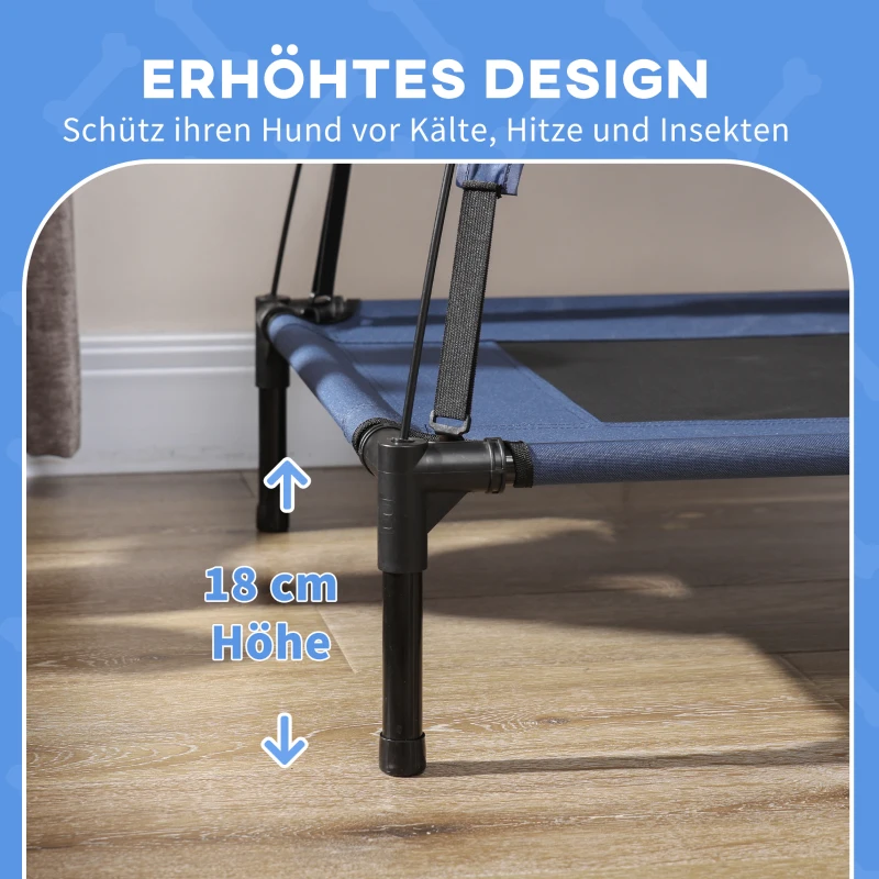 PawHut Huisdierbed met Hemel, Ademend Hondenbed, blauw, 122 x 92 x 108 cm