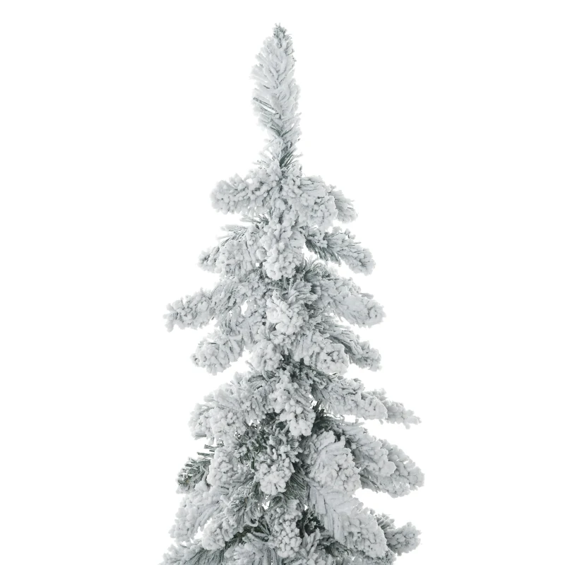 HOMCOM Arbre de Noël artificiel avec support en acier 253 branches enneigées socle pliable hauteur 135 cm vert
