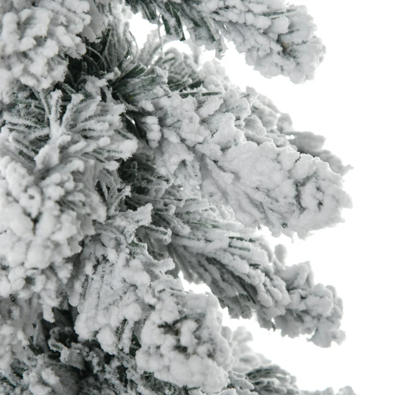 HOMCOM Arbre de Noël artificiel avec support en acier 253 branches enneigées socle pliable hauteur 135 cm vert