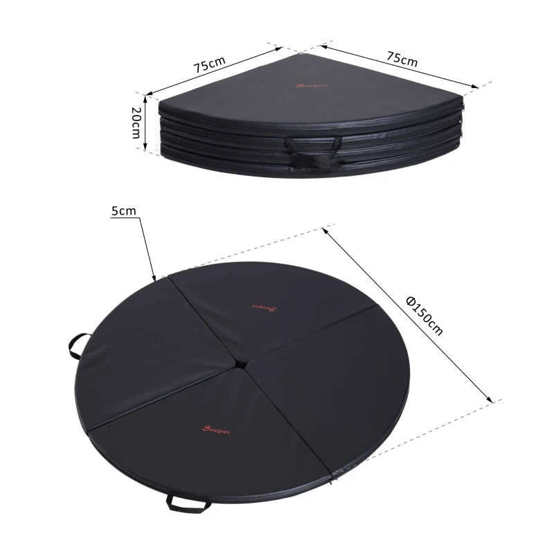 HOMCOM Colchoneta de Pole Dancing Colchoneta Amortiguadora Pole Dancing Colchoneta Bailar en Barra Plegable de Entrenamiento de Seguridad 5cm de Grosor Ф150x5cm