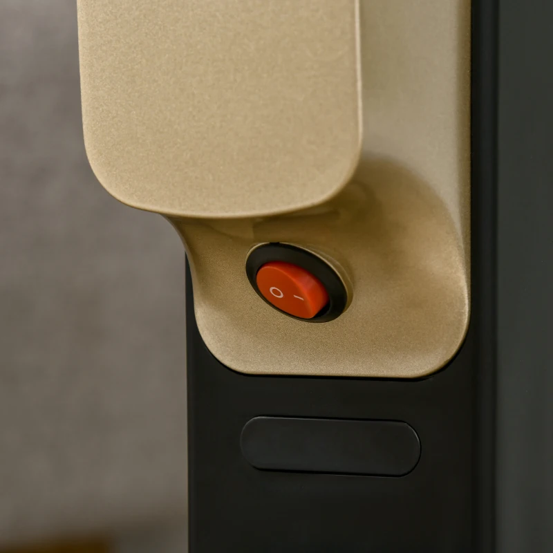 HOMCOM Calefactor Eléctrico 1000W/2000W Radiador de Mica con Mando a Distancia para 15-20 m² 56x26,5x61,5 cm Negro