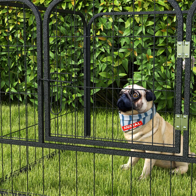 PawHut Parque para Perros de 4 Paneles Parque de Juegos Plegable para Mascotas para Exterior e Interior 82x82x60 cm Gris