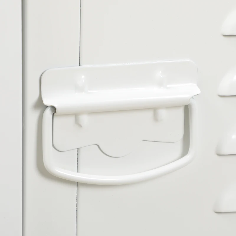 HOMCOM Rolling Storage Cabinet 3-Tier Mobile File Cabinet with Wheels & Metal Doors for Home Office, Living Room, White