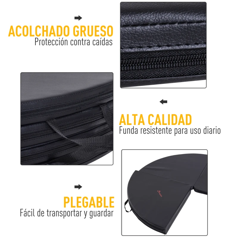 HOMCOM Colchoneta de Pole Dancing Colchoneta Amortiguadora Pole Dancing Colchoneta Bailar en Barra Plegable de Entrenamiento de Seguridad 5cm de Grosor Ф150x5cm