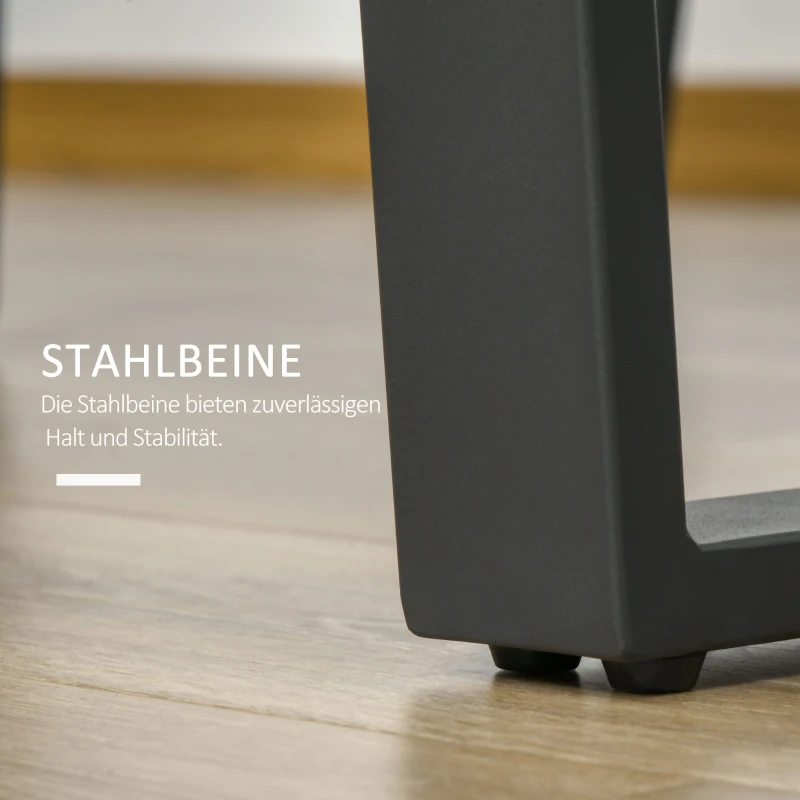 HOMCOM Esstisch Beistelltisch mit Kufengestell modern Küchentisch im Zementoptik Beton Esszimmertisch Tisch Hellgrau 140 x 80 x 76 cm