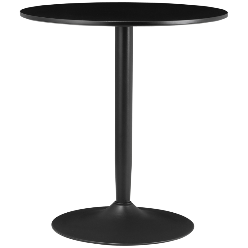HOMCOM 75H x Φ70cm Two-Person Minimalistic Dining Table - Black
