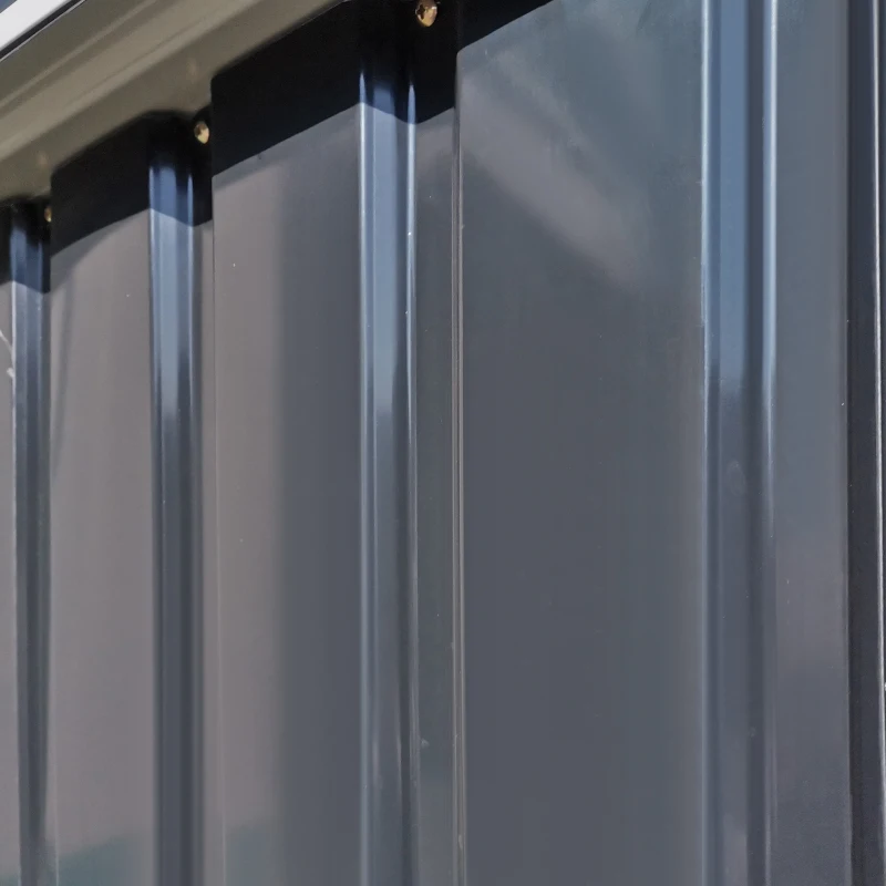 Outsunny Abrigo de Jardim 1,07m² 142x84x189cm Abrigo de Jardim de Aço Galvanizado com Porta Fechadura e Orifícios de Drenagem para Armazenamento de Ferramentas Cinza