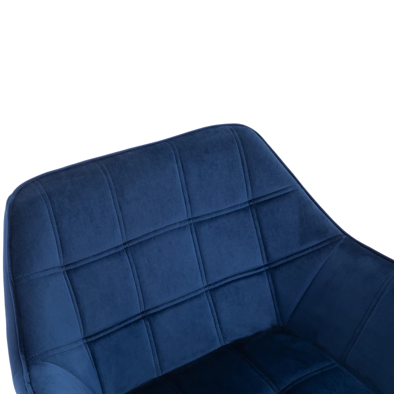 HOMCOM Accent Chair, Arm Chair with Wide Arms, Slanted Back, Thick Padding and Rubber Wooden Legs for Living Room Blue