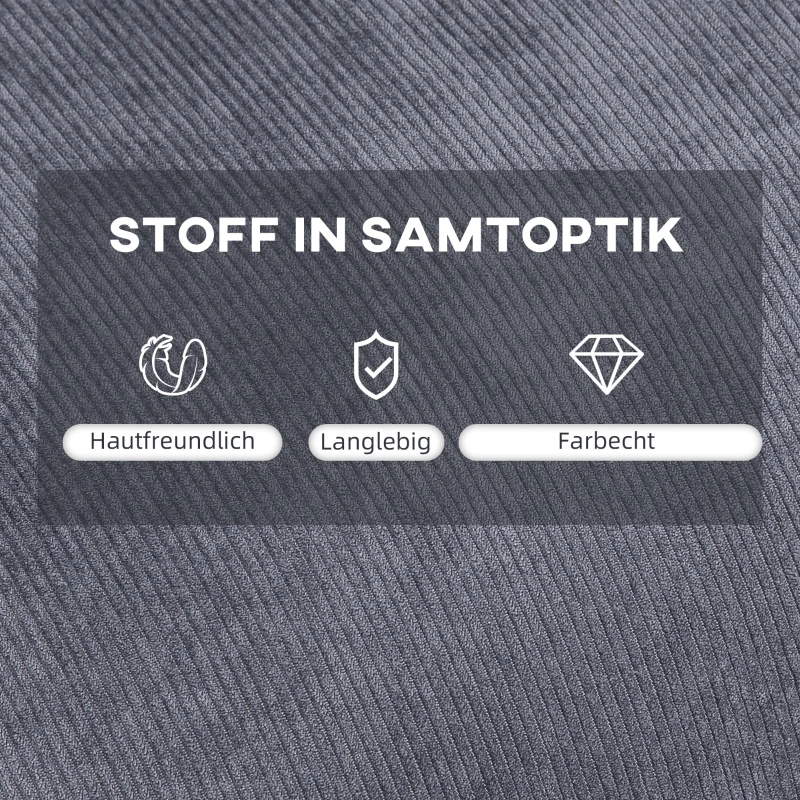 HOMCOM oorfauteuil met kruk, fauteuil met verstelbare rugleuning, grijs