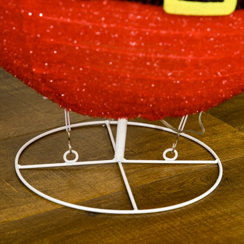 HOMCOM Weihnachtsdeko Weihnachtslichter Weihnachtsschmuck, Pinguin, Weihnachtsmann, inkl. LEDS, 50 cm x 40 cm x 76 cm