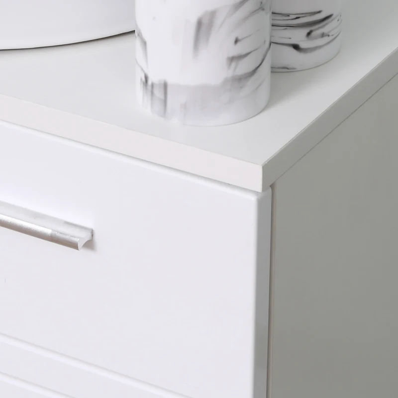 kleankin Waschbeckenunterschrank Badezimmerschrank Waschtischunterschrank mit 2 Türen Regal verstellbar U-förmiger Ausschnitt Spanplatte Weiß 60 x 30 x 62,5 cm