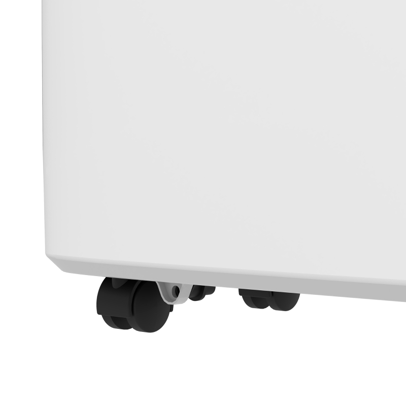 HOMCOM Desumidificador Elétrico 12L/Dia com 4 Modos 2 Velocidades Desligamento Automático Ecrã LED Temporizador 29x18x49 cm Branco