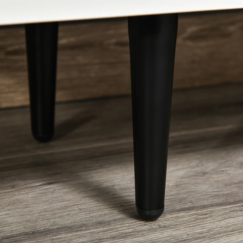 HOMCOM Fernsehtisch TV Lowboard Fernsehschrank mit Schubladen Regale für 60'' Fernseher TV-Board Wohnzimmer Schlafzimmer Metallbeine Weiß 140 x 30 x 42 cm