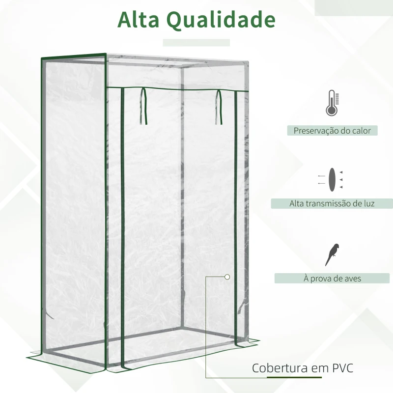 Outsunny Estufa com Porta Enrolável e Estrutura de Aço Estufa de Jardim para Cultivo de Plantas 100x50x150 cm Transparente