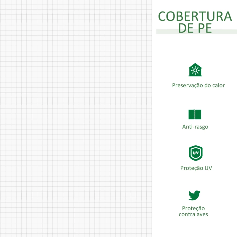 Outsunny Estufa de Jardim 180x90x90 cm Tipo Casa Tubo de Aço com 2 Acessos Estufa Pequena para Cultivo de Plantas Branco