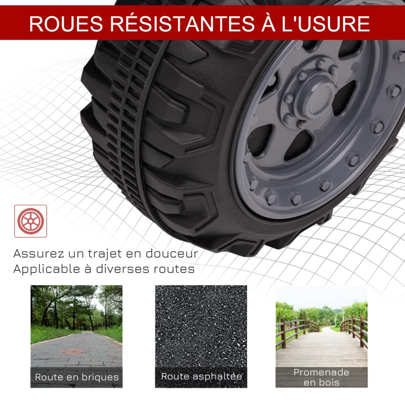 HOMCOM Quad buggy voiture électrique enfant quad électrique 18-36 mois 6 V 2 Km/h max. rouge(m-7)