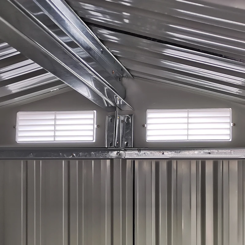 Outsunny Cobertizo Exterior 2m² 152x132x188 cmcon Puerta Corredera y Ventilaciones para Almacenamiento de Herramientas Gris