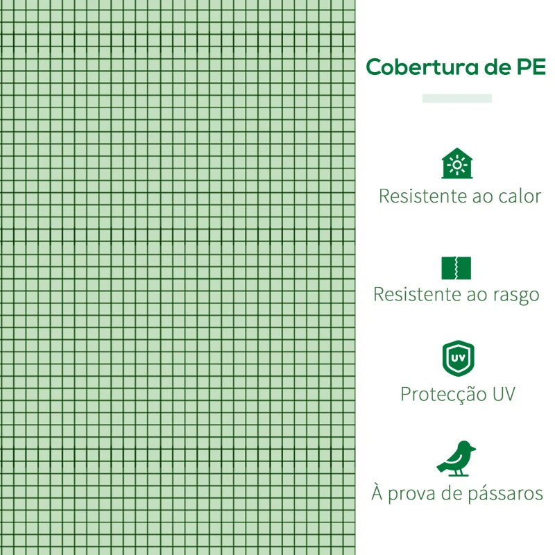 Outsunny Estufa 295x100x80 cm para Jardim Varanda Estufa Pequena para Cultivo de Plantas com 3 Janelas Estrutura de Aço e PVC Verde