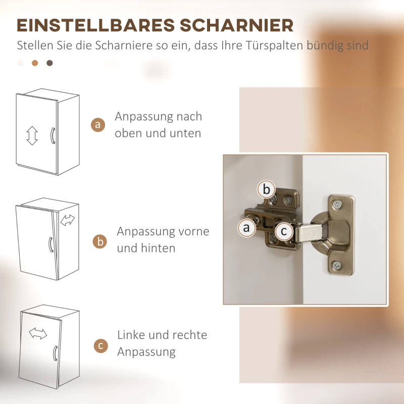 HOMCOM Küchenschrank, Buffet, 2 Schubladen, 2 Schrankfächer, klassisches Design, weiß, 76 x 38 x 182 cm