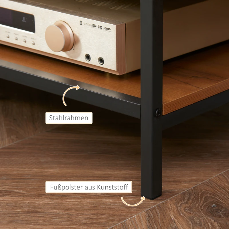HOMCOM TV Lowboard stolik telewizyjny z 2 otwartymi półkami TV Board Natur