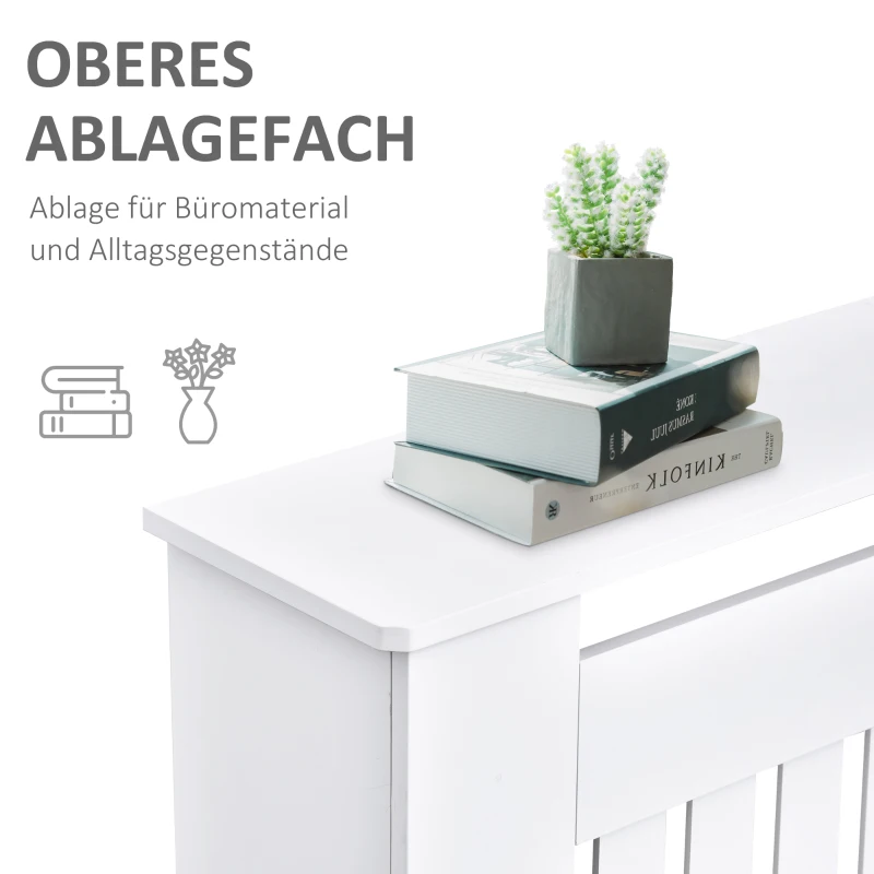 HOMCOM® Osłona Maskownica na Kaloryfer Grzejnik 152x19x81 Cm biała