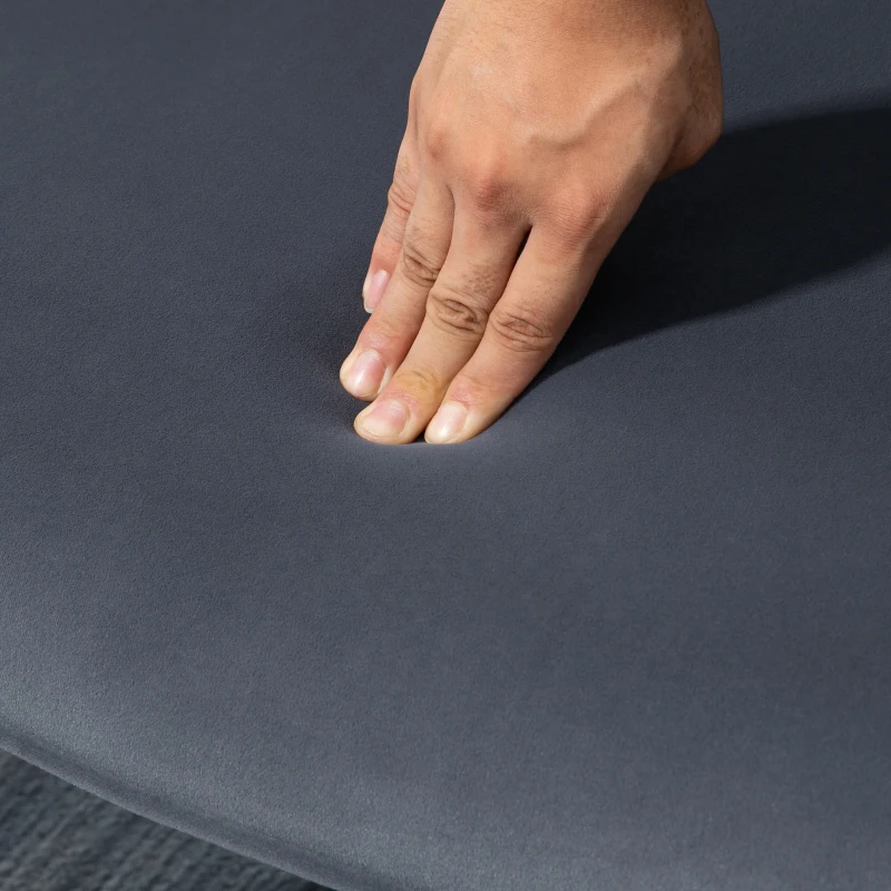 HOMCOM Fauteuil met ottomaan, relaxfauteuil. Knoopsteek, donkergrijs.