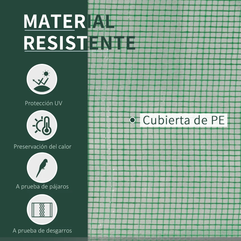 Outsunny Mini Invernadero 200x100x80 cm para Jardín Vivero Casero Tipo Túnel con Marco de Acero y Cubierta Plástico Verde