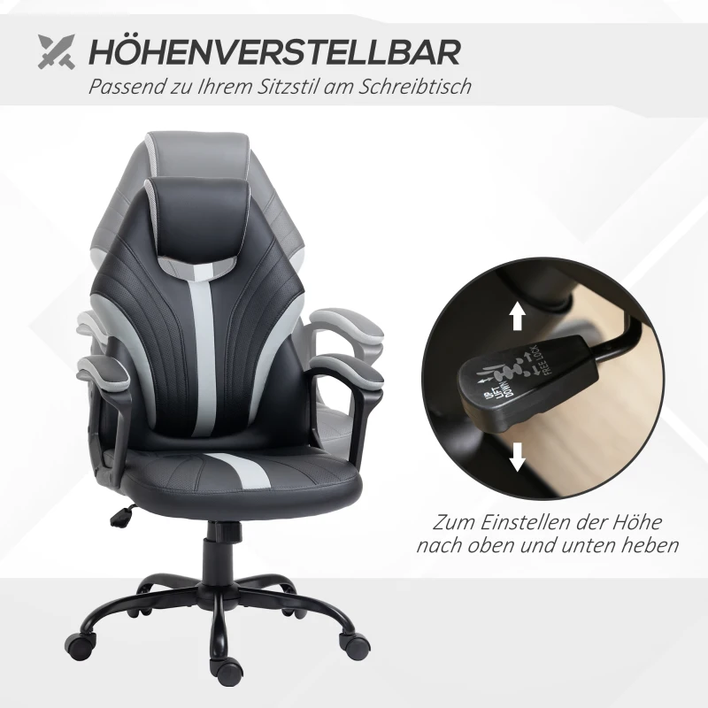 Vinsetto krzesło biurowe, obrotowe, regulowane na wysokość, do 125 kg obciążenia