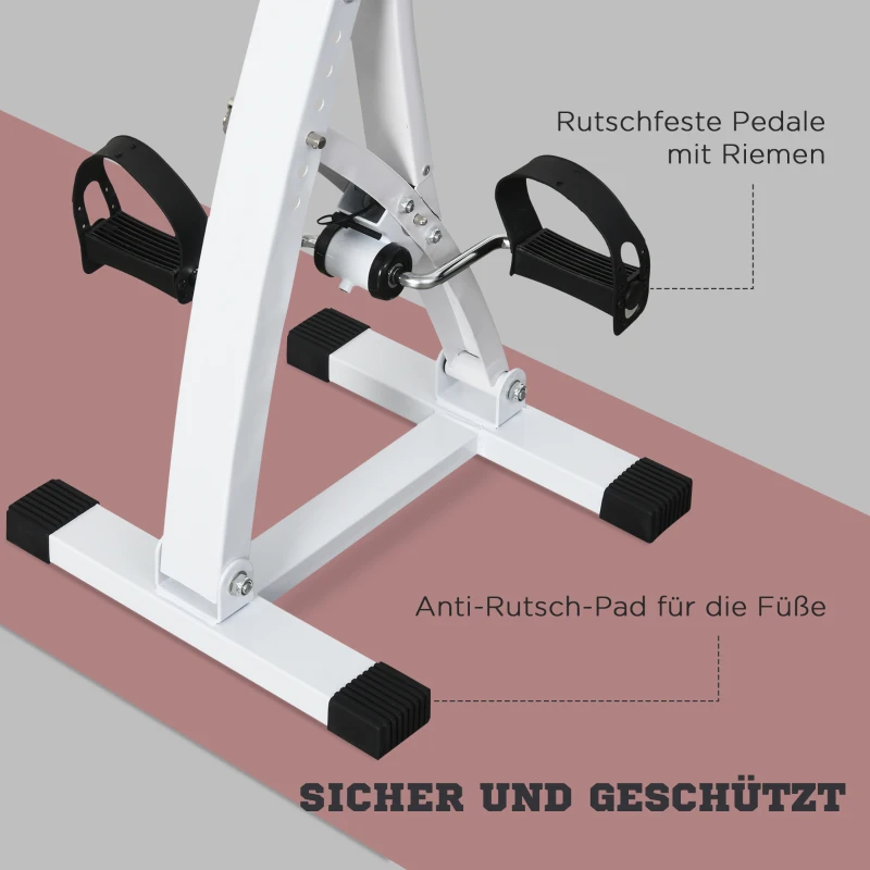 HOMCOM Pedaltrainer für Senioren extra Leise Mini Heimtrainer mit LCD Display Befestigungsband Arm- und Beintrainer Bewegungstrainer Tischfahrrad Mini Bike Fitnessgerät für Zuhause Büro