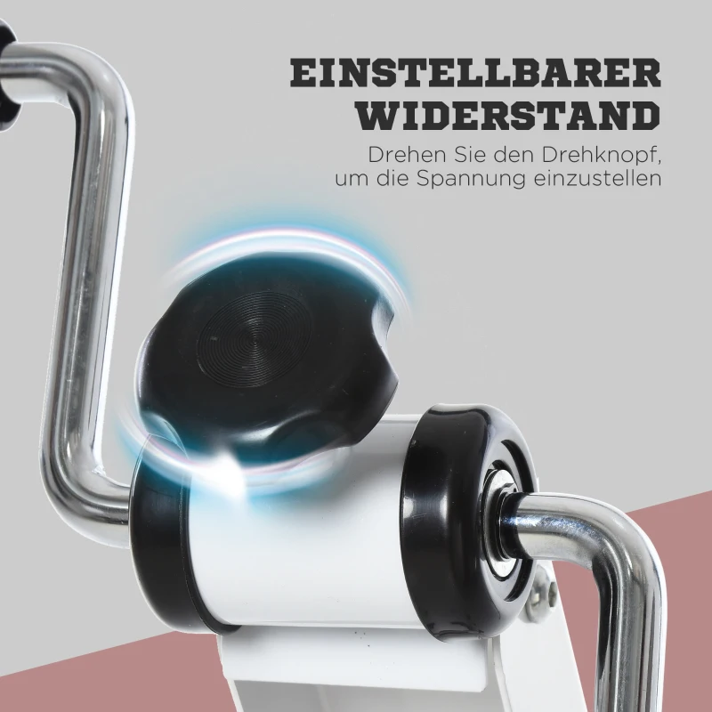 HOMCOM Pedaltrainer für Senioren extra Leise Mini Heimtrainer mit LCD Display Befestigungsband Arm- und Beintrainer Bewegungstrainer Tischfahrrad Mini Bike Fitnessgerät für Zuhause Büro