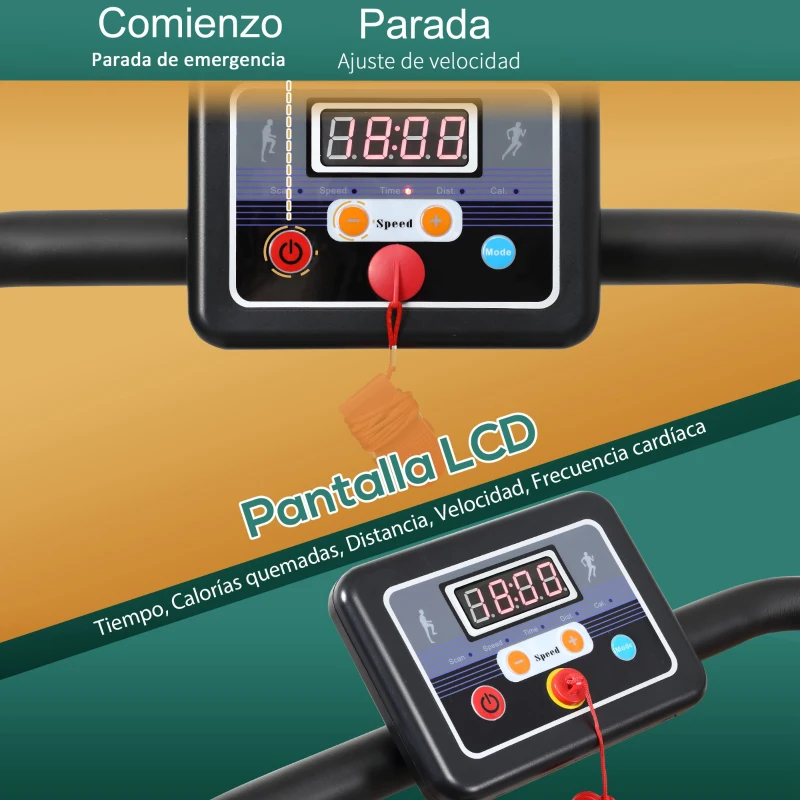 HOMCOM Cinta de Correr Plegable Cinta de Andar Eléctrica Velocidad de 1-10km/h con Pantalla LCD 125x61x118 cm Negro y Gris
