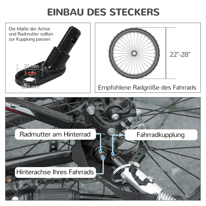 PawHut Przyczepka rowerowa dla psa, Wodoodporna tkanina, z zabezpieczającą linką, przyczepka dla psa do lasu, 140 x 71 x 83 cm, Czarny