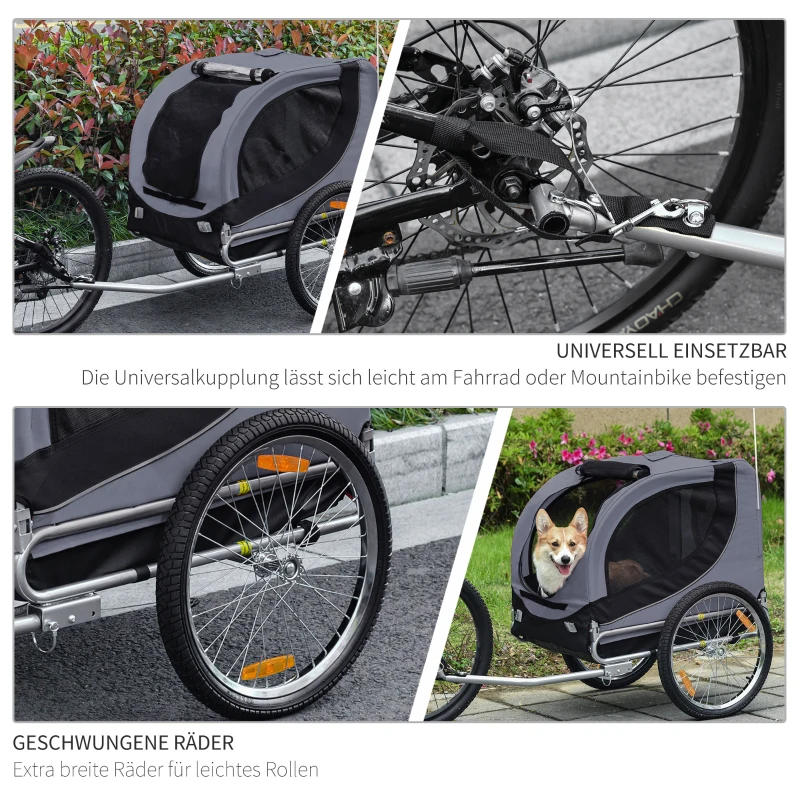 PawHut przyczepka rowerowa dla psa jazda rowerem z psem przyczepa kolor czerwony + czarny