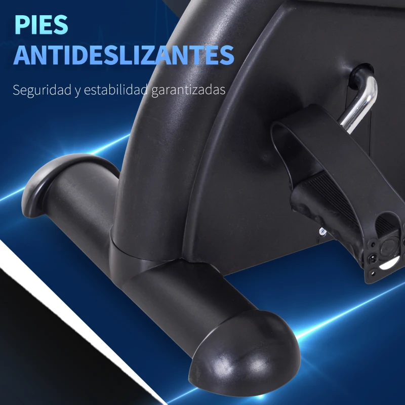 HOMCOM Minibicicleta Estática Pedalier de Metal Aparato de Ejercicios 2 en 1 Brazos y Piernas Resistencia Ajustable Pantalla LCD para los Amantes del Fitness en Casa u Oficina 35x40x31cm