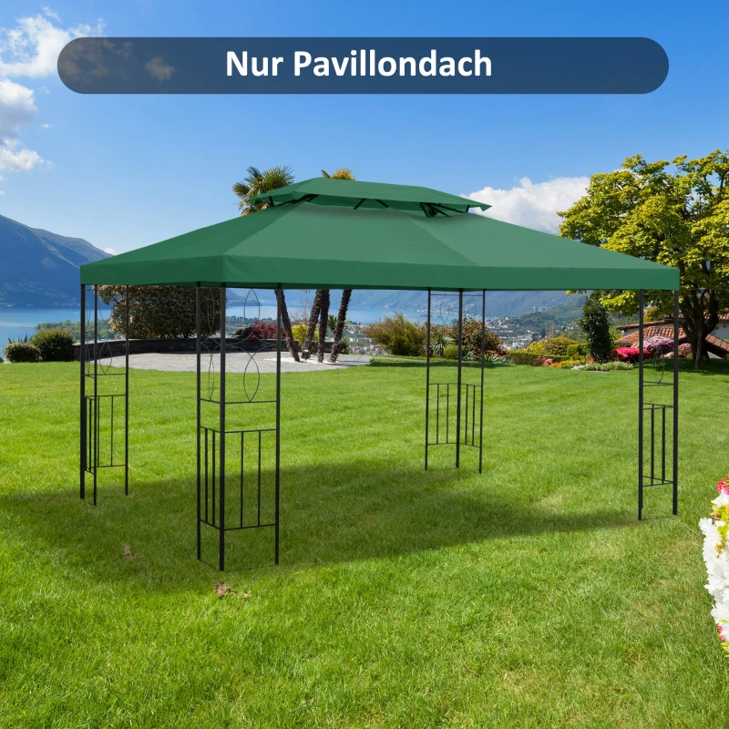 Outsunny Baldachim do metalowego pawilonu ogrodowego namiotu imprezowego 3 x 4 namiot ogrodowy dach zielony