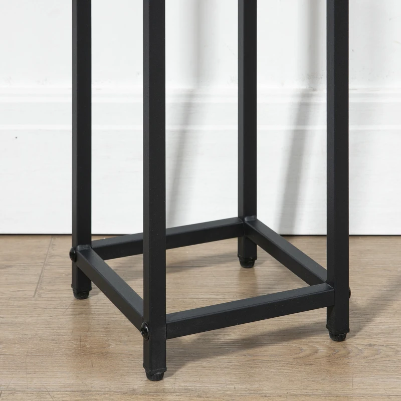 Outsunny 3-Piece Set Plant Stand Stackable Space-Saving 21 cm x 21 cm x 50/70/90 cm Steel Brown + Black