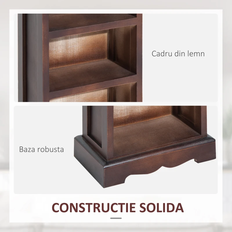 HOMCOM Mobila 5 Rafturi in Lemn, Maro, 30x17x90cm(m-5)