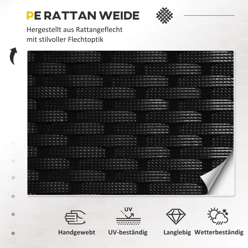Outsunny komplet wypoczynkowy z technorattanu 7 elementów z poduszkami kolor czarny